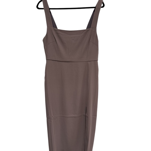 Aritzia Babaton Grey 90’s slit dress with Square Neck - Picture 3 of 4